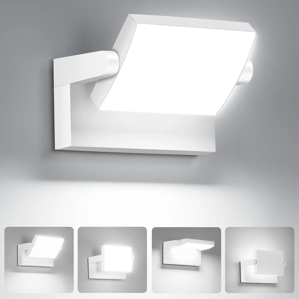 Outdoor LED Wall Light 40W Adjustable Modern Exterior Wall Mount Fixture 6000K Waterproof Black Lighting for Home and Yard