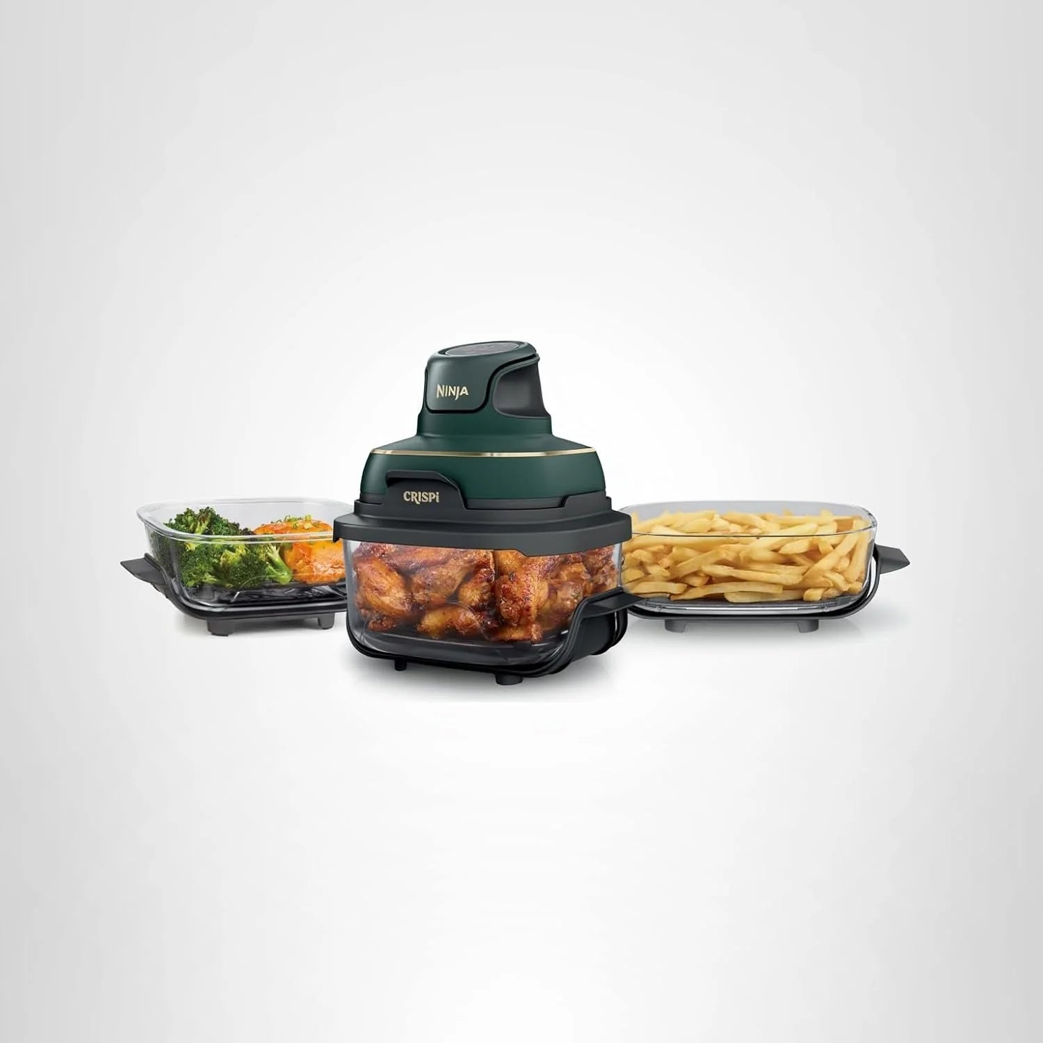Ninja Crispi 4-in-1 Glass Air Fryer 450°F 4QT & 6-Cup Glass Containers with Lids