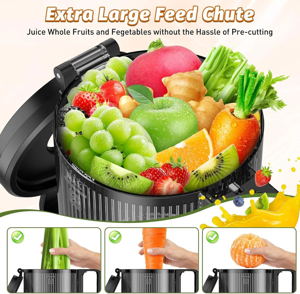 Cold Press Juicer Juicer Machines with 5.4 Wide Feed Chute Professional Slow Masticating Juicer