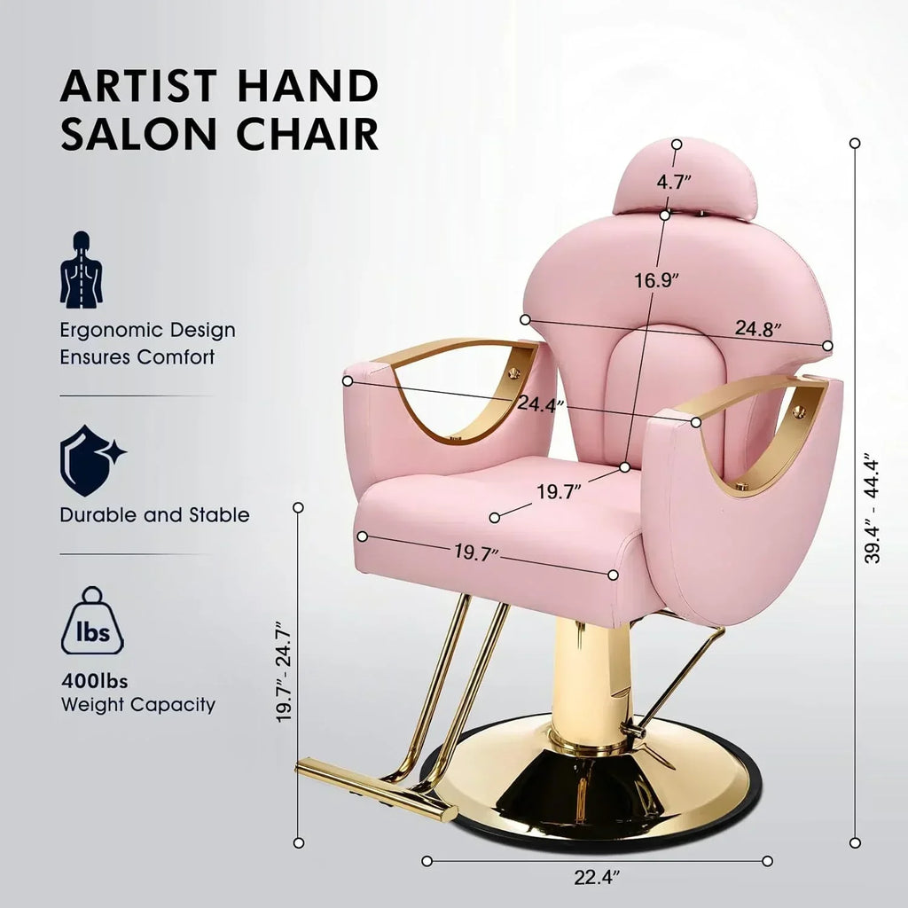 Artist Hand Salon Chair Reclining Barber Chair Oversized Hydraulic Pump Hair Salon Chair