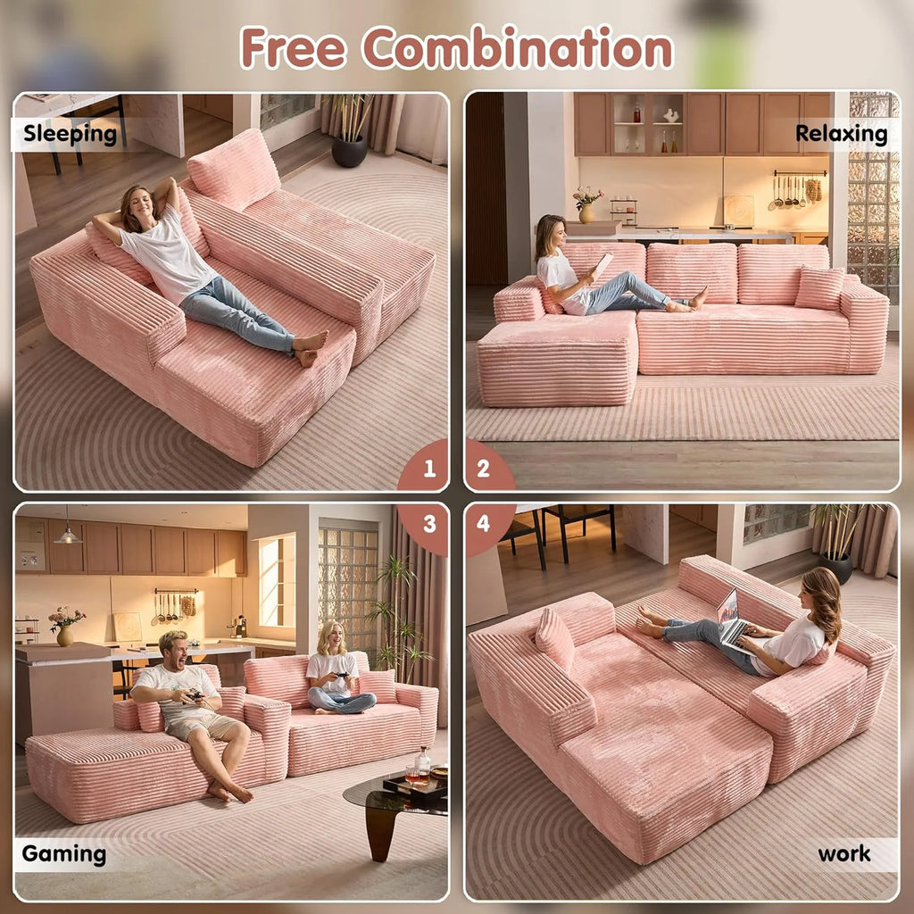 Ovios 104 Cloud Section Sofa L-shaped lounge chair, modern modular sofa