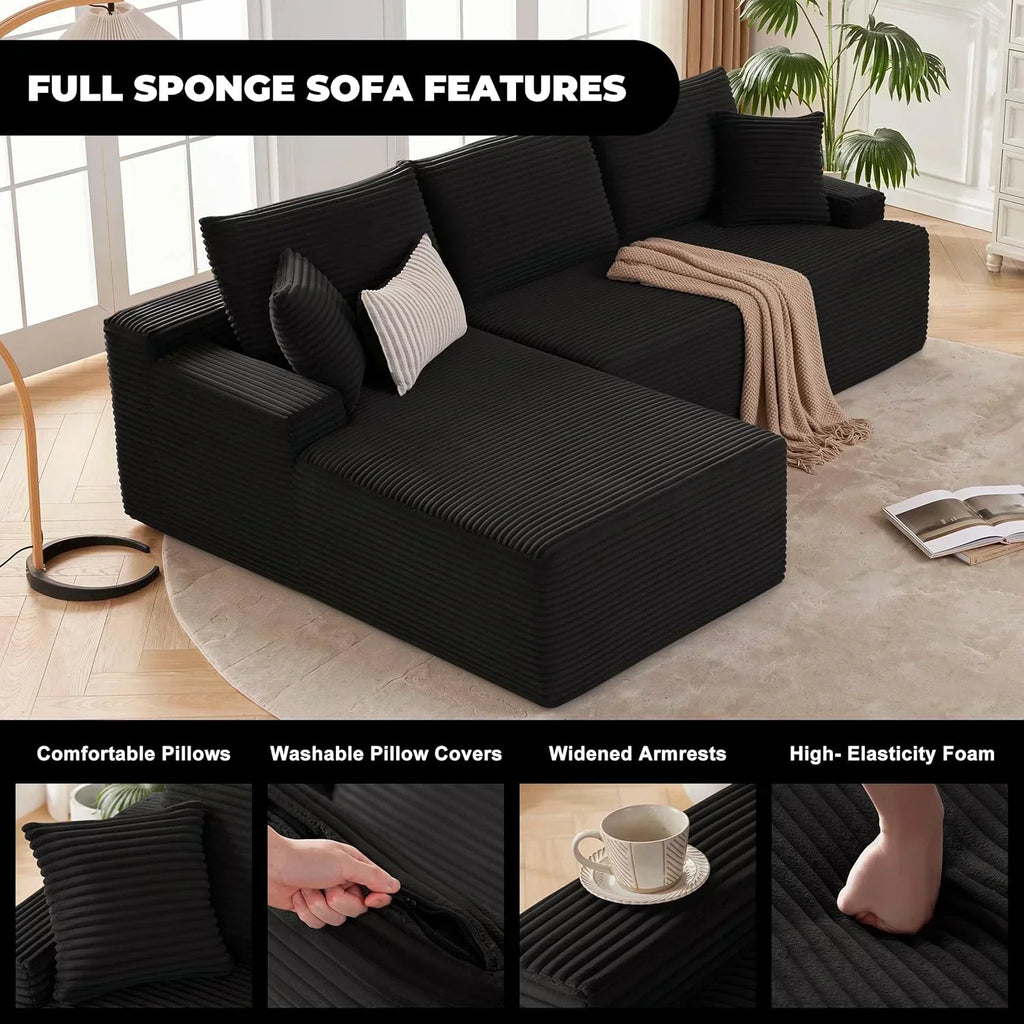 110-inch cloud sofa boneless sofa in the living room modular sofa with deep seats