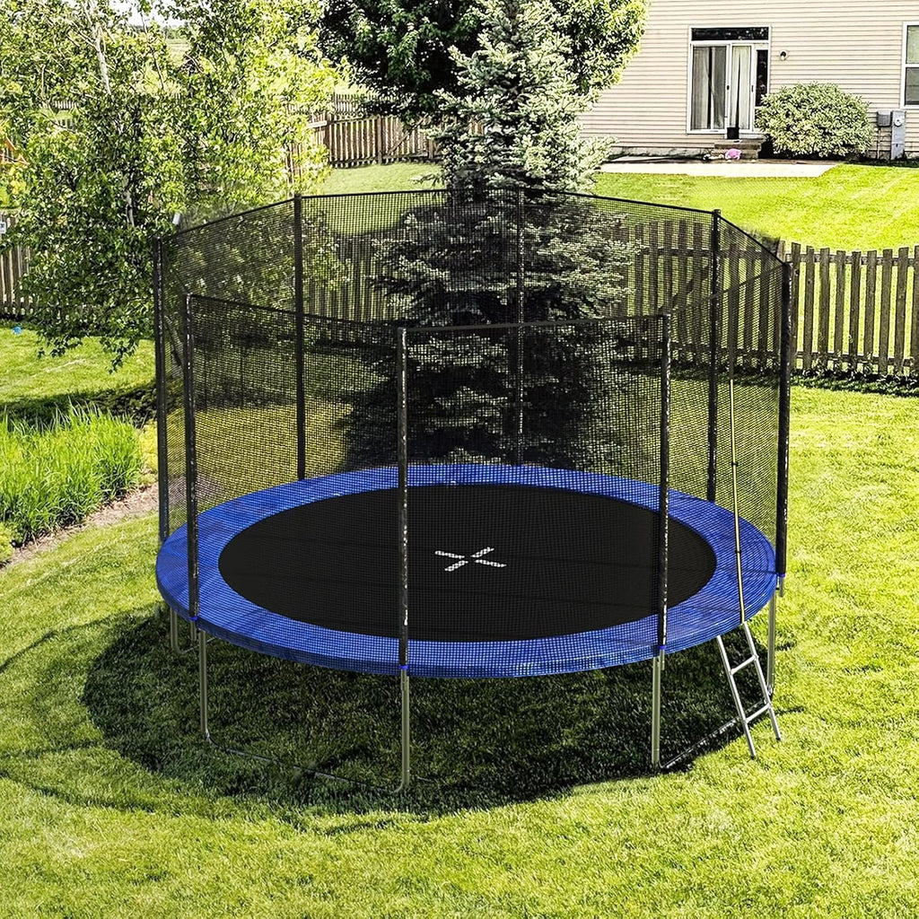 AOTOB 8FT 10FT 12FT 14 FT 15FT Trampoline with Safety Enclosure Net Outdoor Trampoline