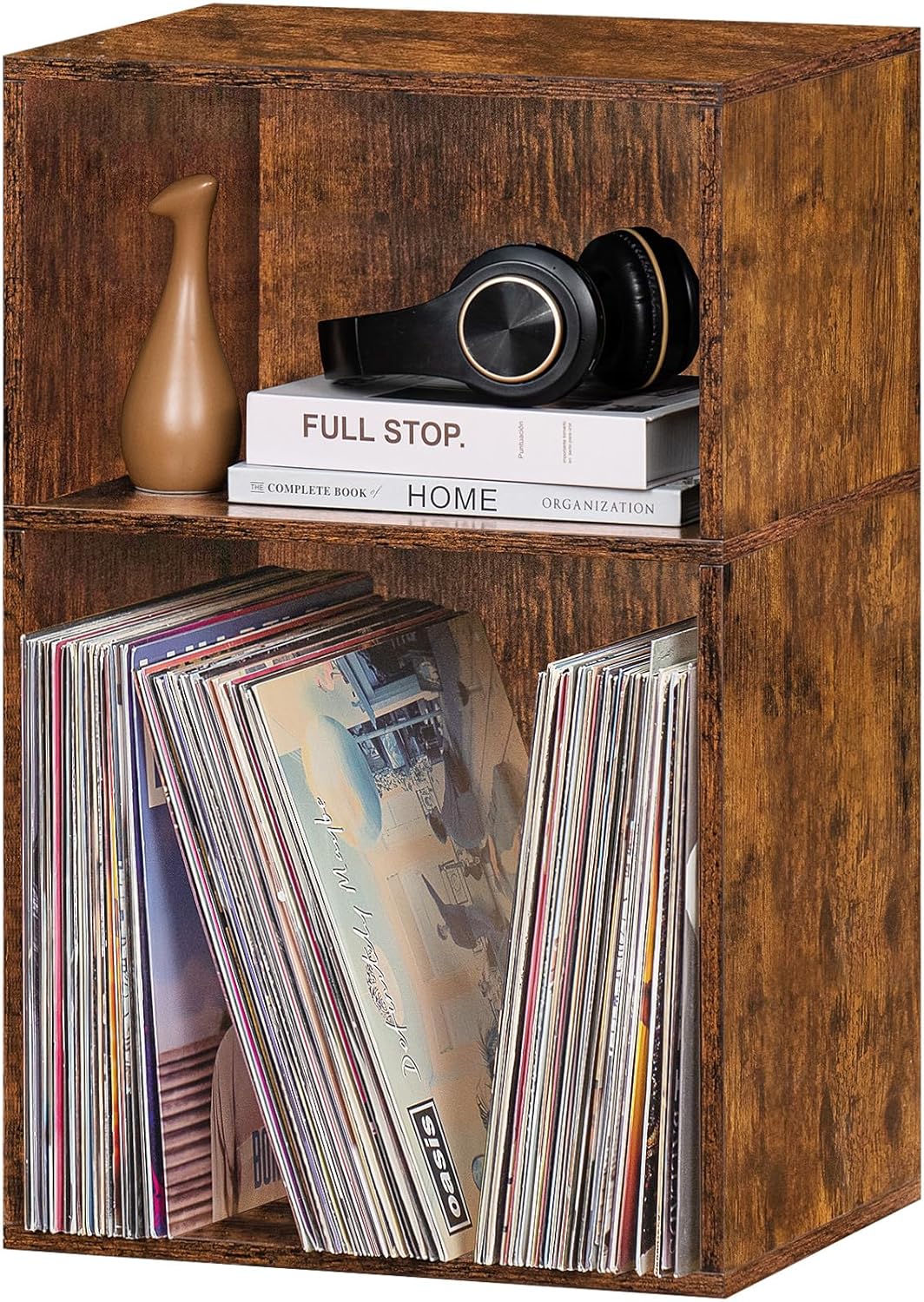 LEYAOYAO Wooden 7 Cube Book Shelf Natural Bookshelf Legs Modern Open Storage Organizer