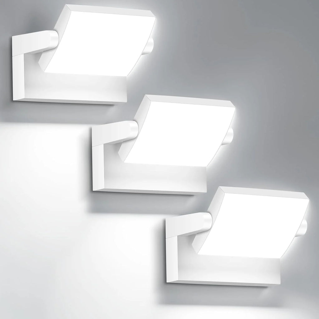 Outdoor LED Wall Light 40W Adjustable Modern Exterior Wall Mount Fixture 6000K Waterproof Black Lighting for Home and Yard