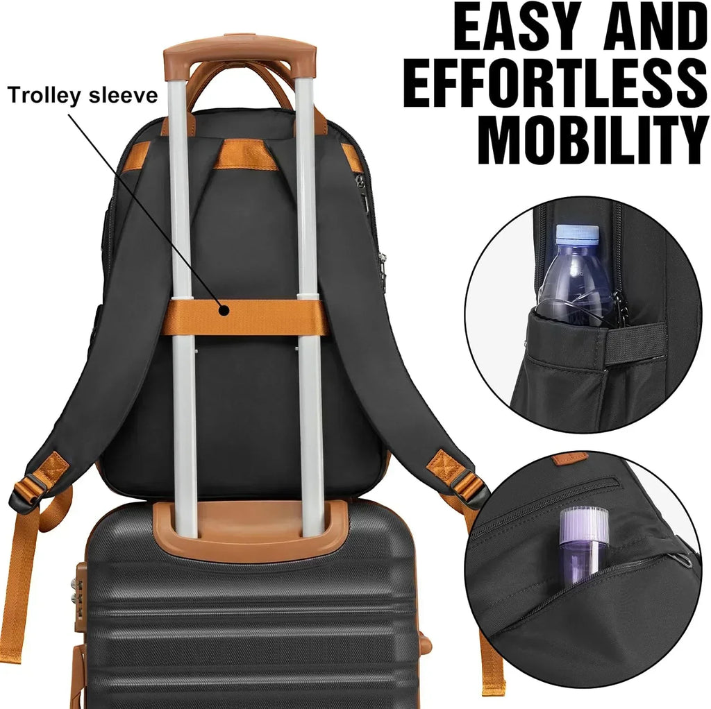 LONG VACATION 6 Piece Luggage Set Carry on Suitcase with ABS+PC hardshell Spinner Wheels