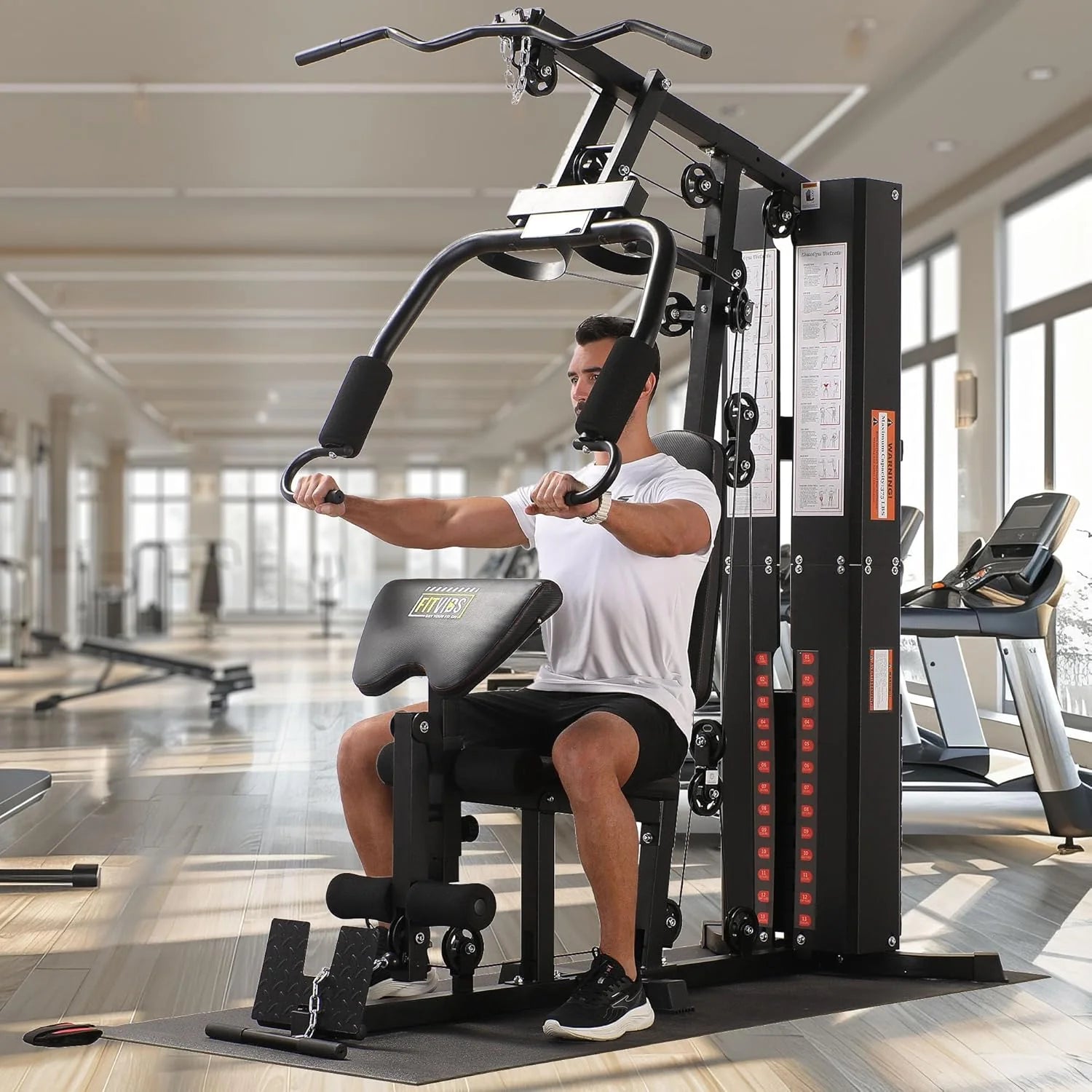 BalanceFrom Multifunctional Steel Frame Home Gym Machine with Floor Mat