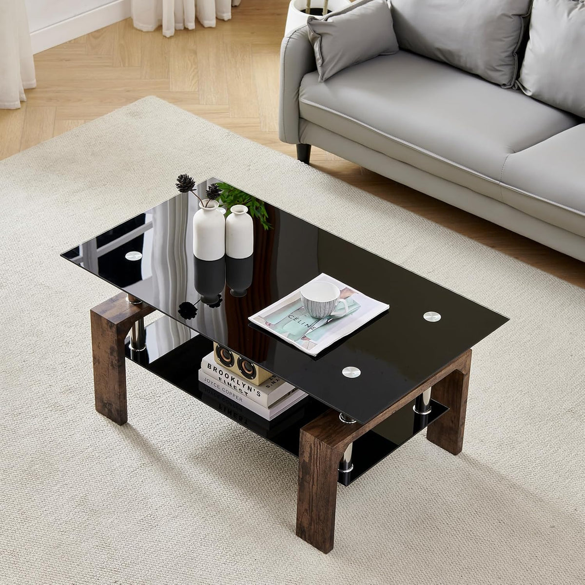 Living Room Rectangle Coffee Table Tea Table Suitable for Waiting Room Modern Side Coffee Table