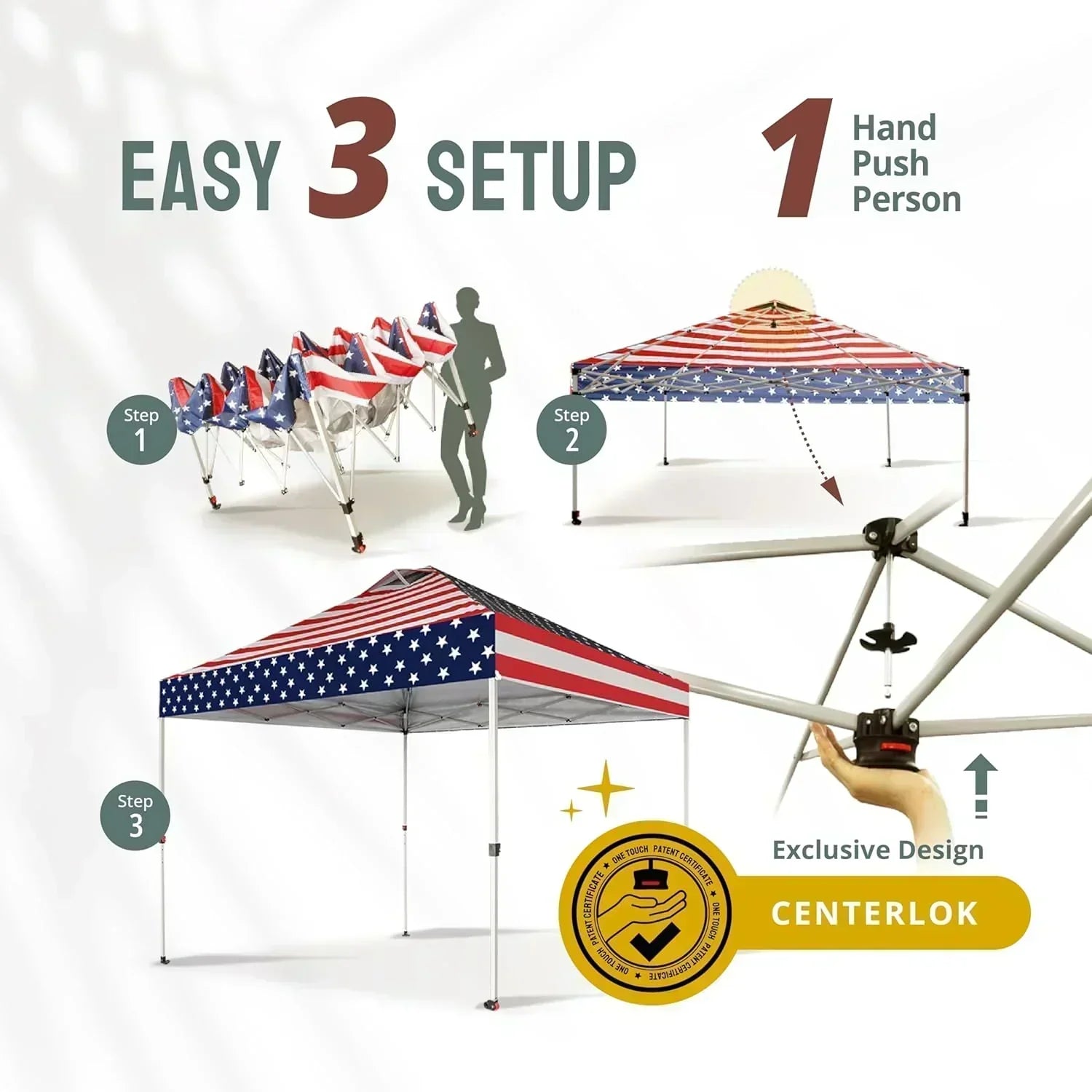 10x10 Pop-Up Awning One-Click Installation Beach Tent Outdoor Sunshade Silver Coated Top