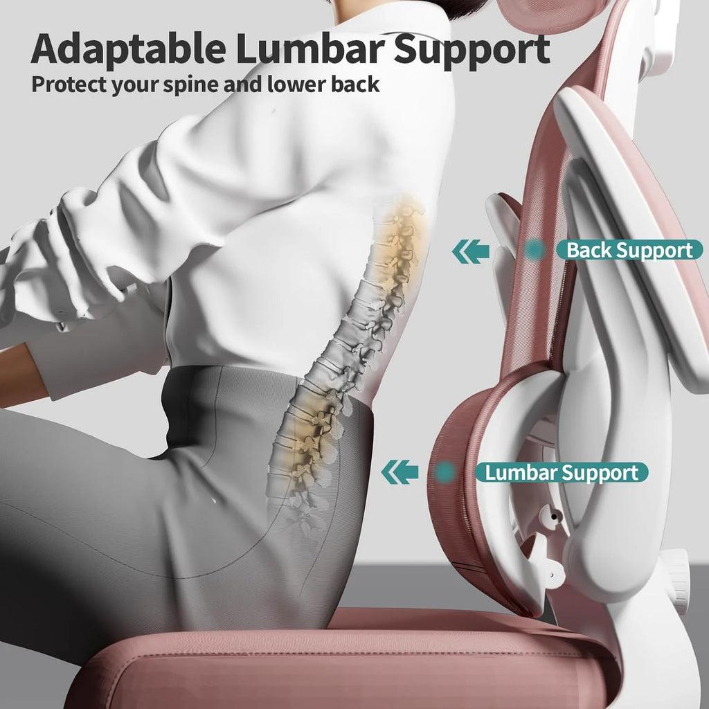 Office Chair Ergonomic Desk Chair, 330 lbs Home Mesh Desk Chair with Wheels, Comfortable Gaming Chair, High Back Office Chair