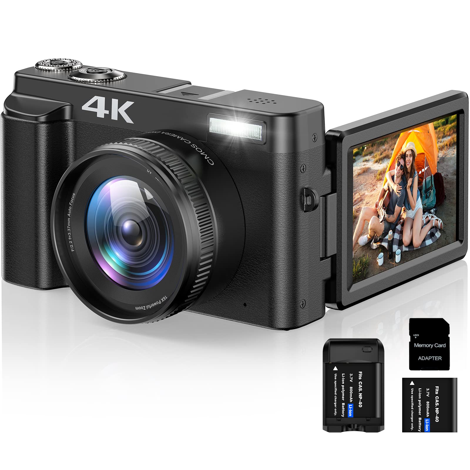 4K Digital Camera for Photography Autofocus 16X Digital Zoom