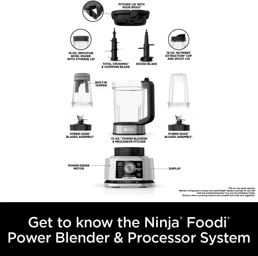 Ninja Mixer and Food Processor Combination Bowl 6 Features 72 Ounce Pitcher