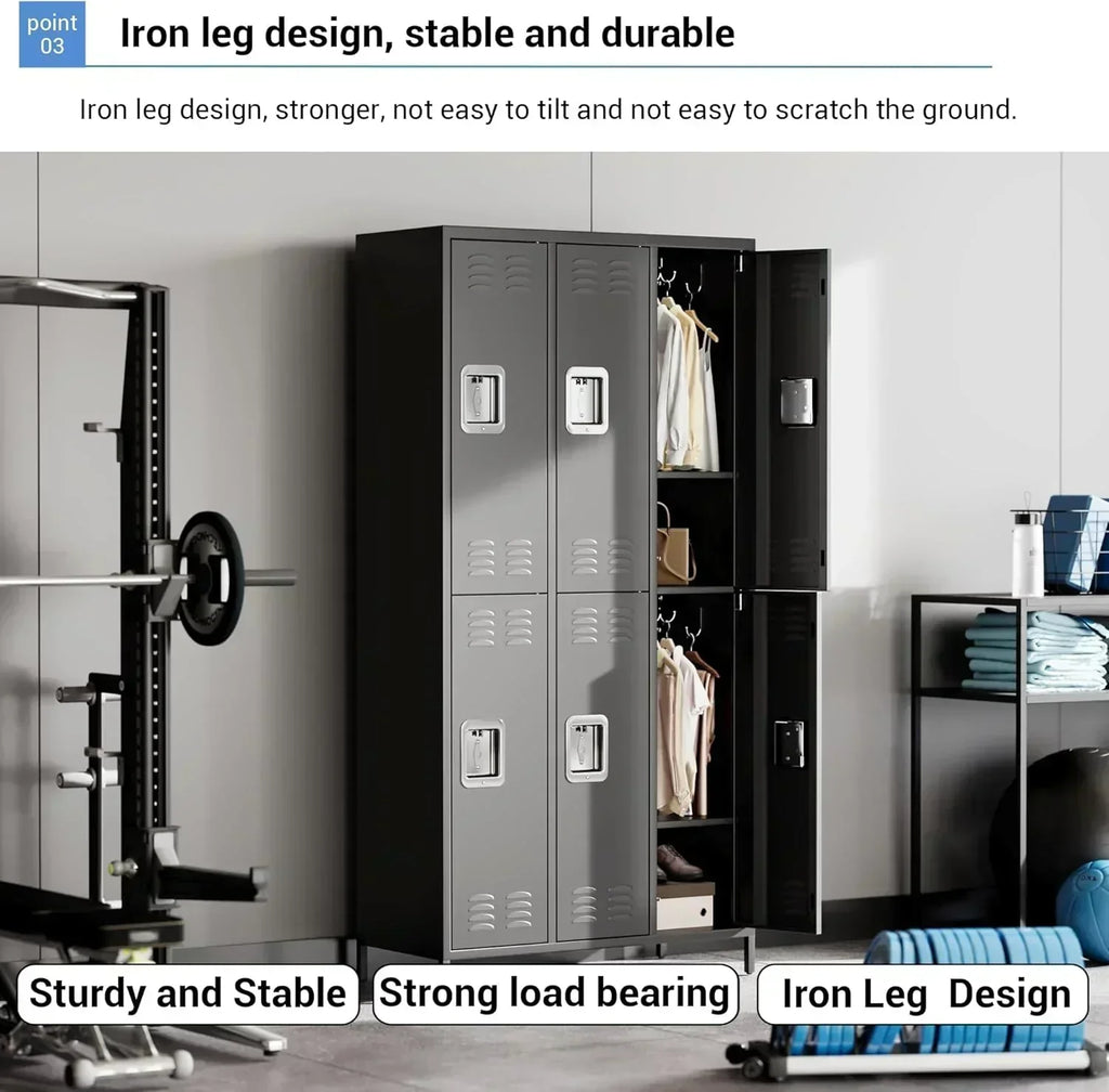 GAOMON Locker for Employees 6 Doors Locker Cabinet with Hooks Storage Locker