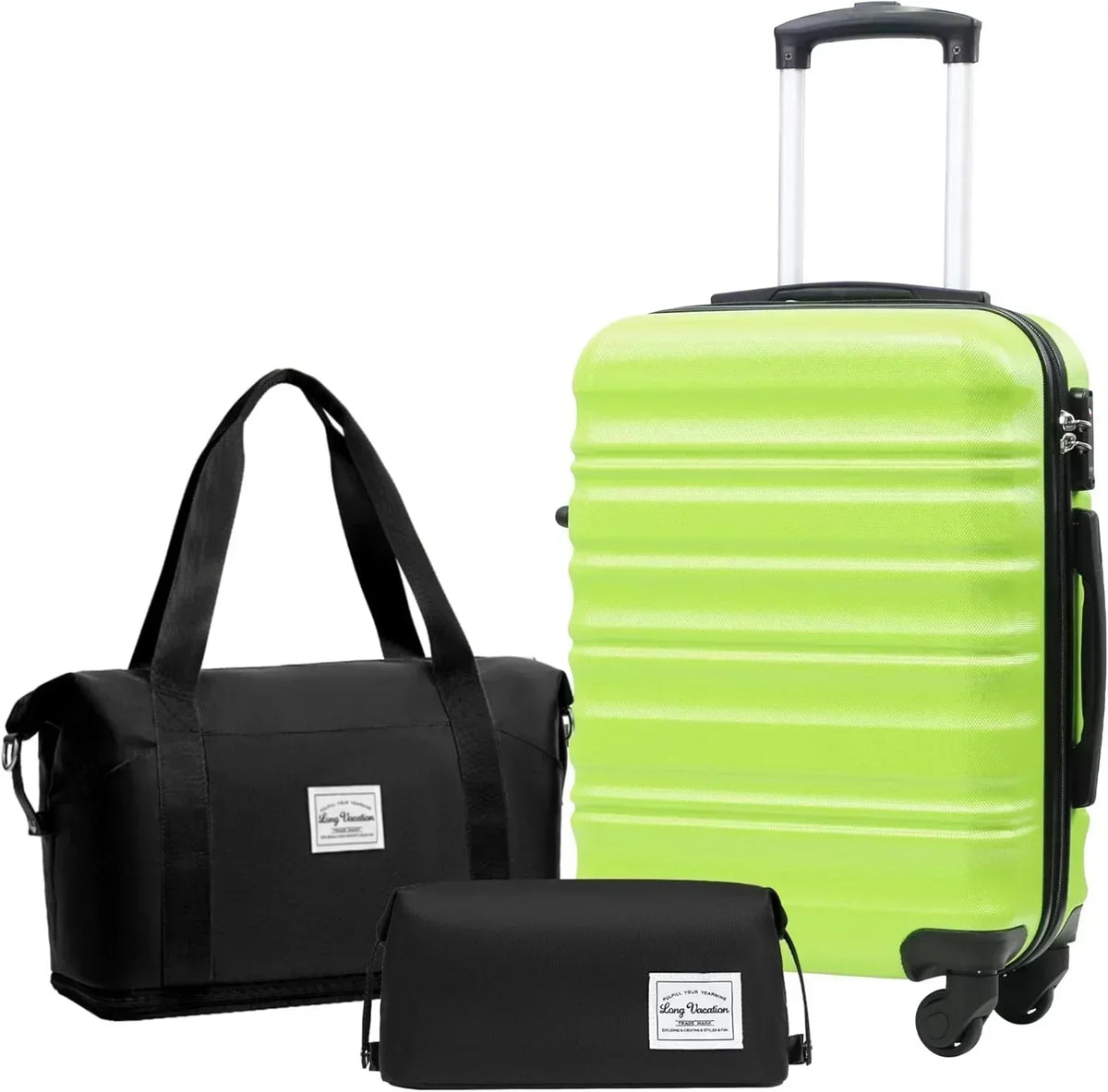 LONG VACATION 6 Piece Luggage Set Carry on Suitcase with ABS+PC hardshell Spinner Wheels