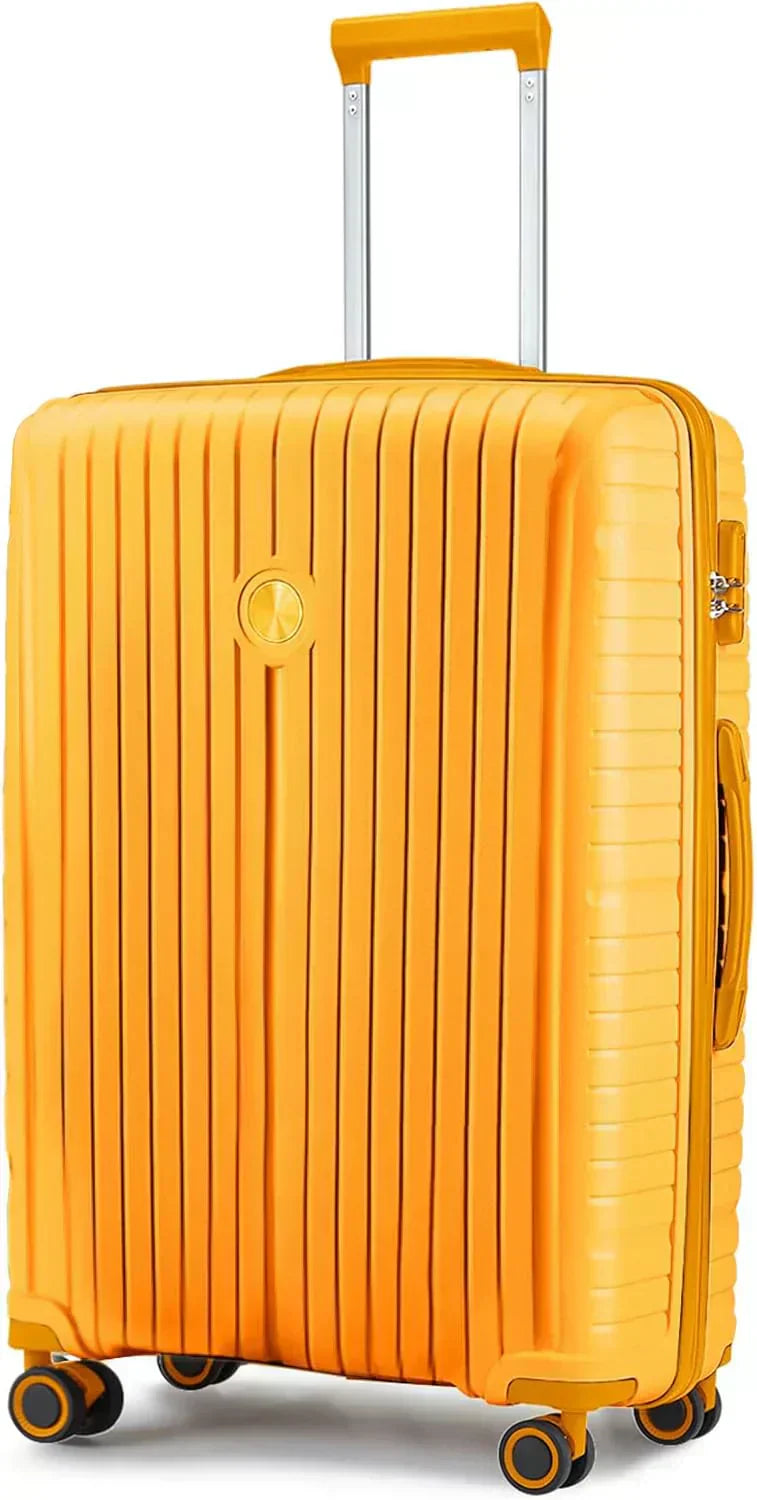 5-piece PP hardshell lightweight travel carry-on luggage set with dual spinner wheels