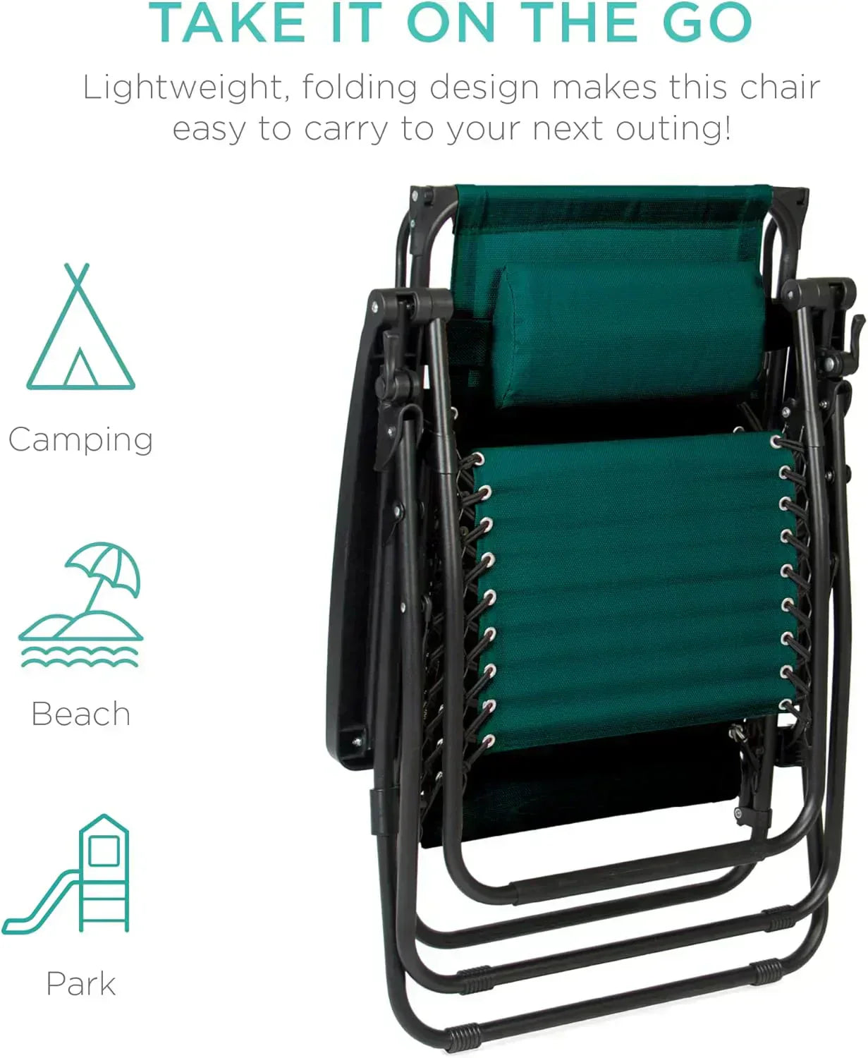 Best Choice Products Folding Zero Gravity Recliner Patio Lounge Chair Adjustable Canopy Shade