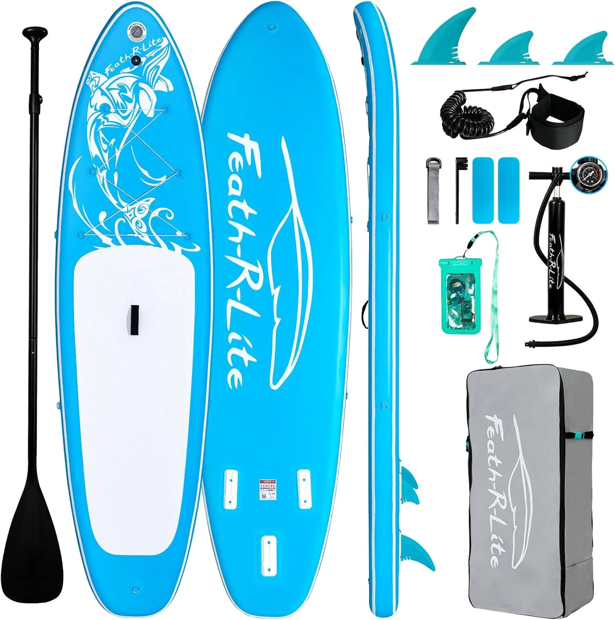 FEATH-R-LITE Inflatable Ultra-Light Stand Up Paddle Board for All Skill Levels