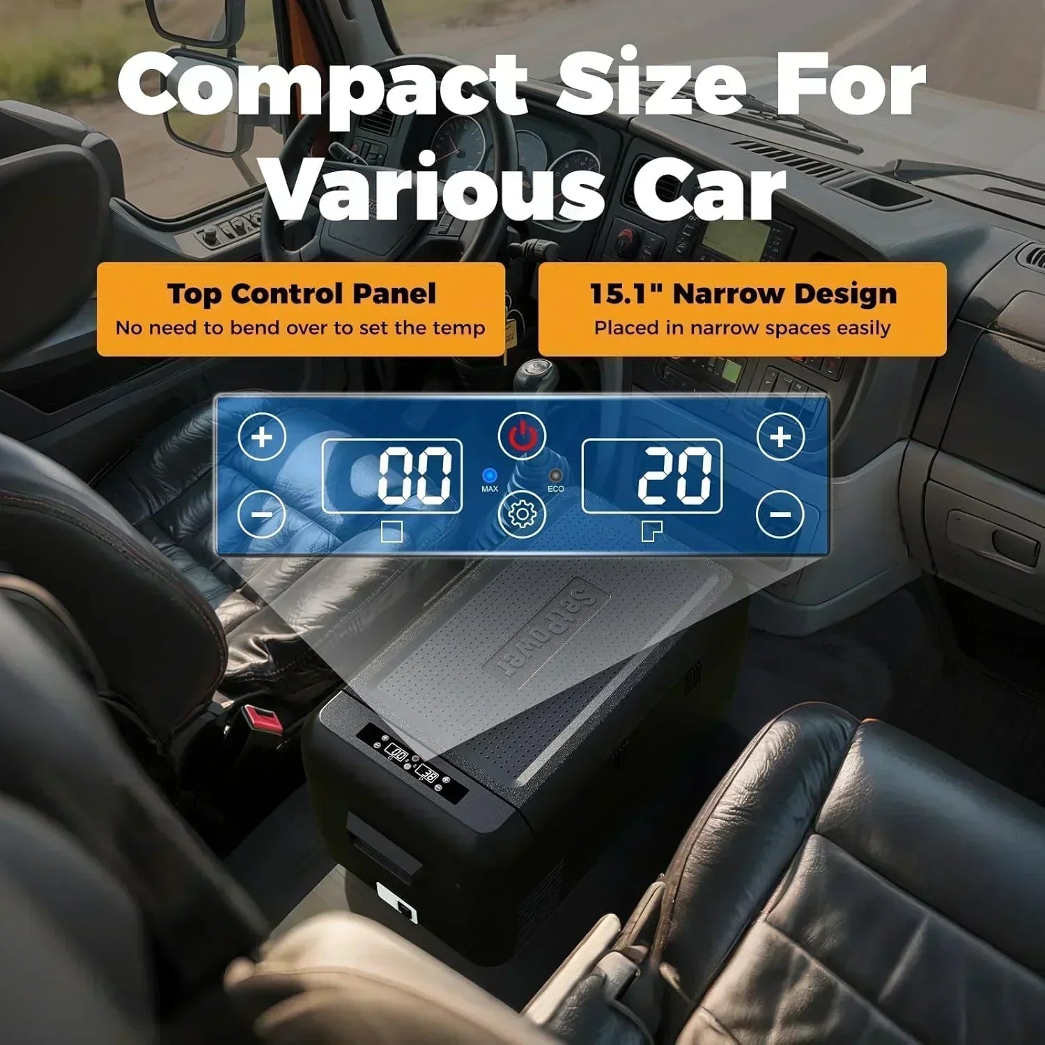 12V Refrigerator 21 Quart Portable Freezer 50 Hours Keep Cool Electric Cooler Car Refrigerator