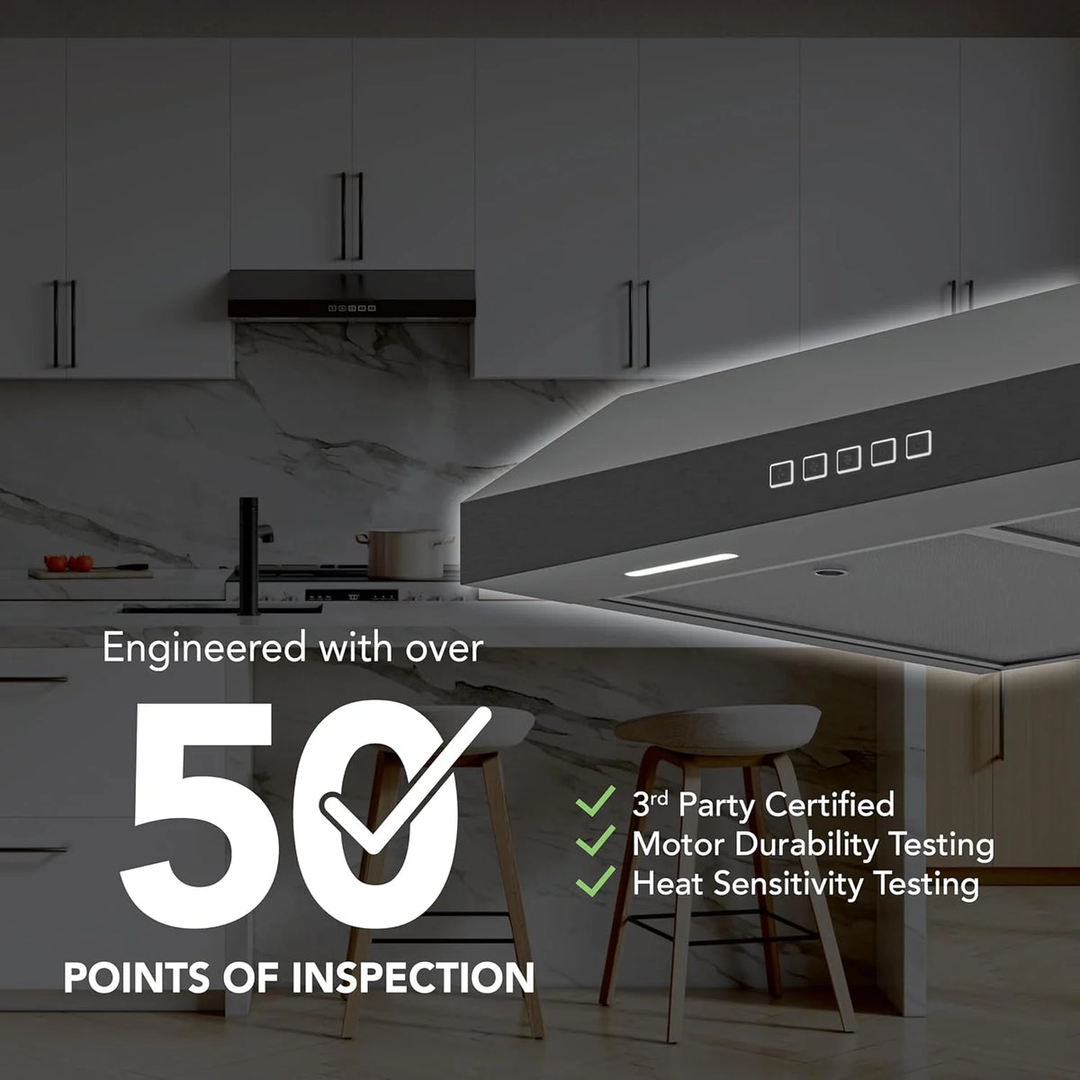 Broan-NuTone Three-Speed Glacier Undercabinet Range Hood with LED Light, ADA Compliant