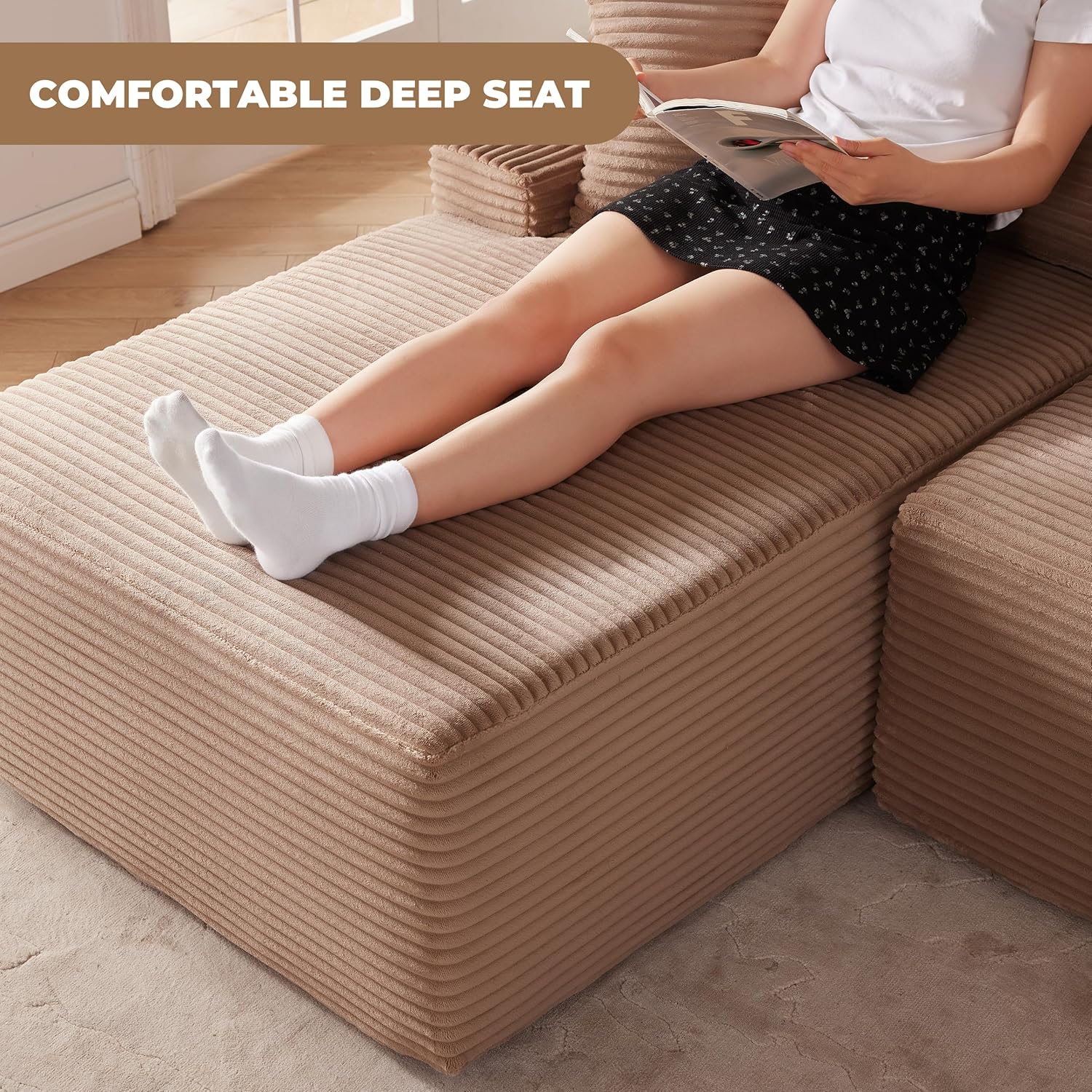 110-inch cloud sofa boneless sofa in the living room modular sofa with deep seats