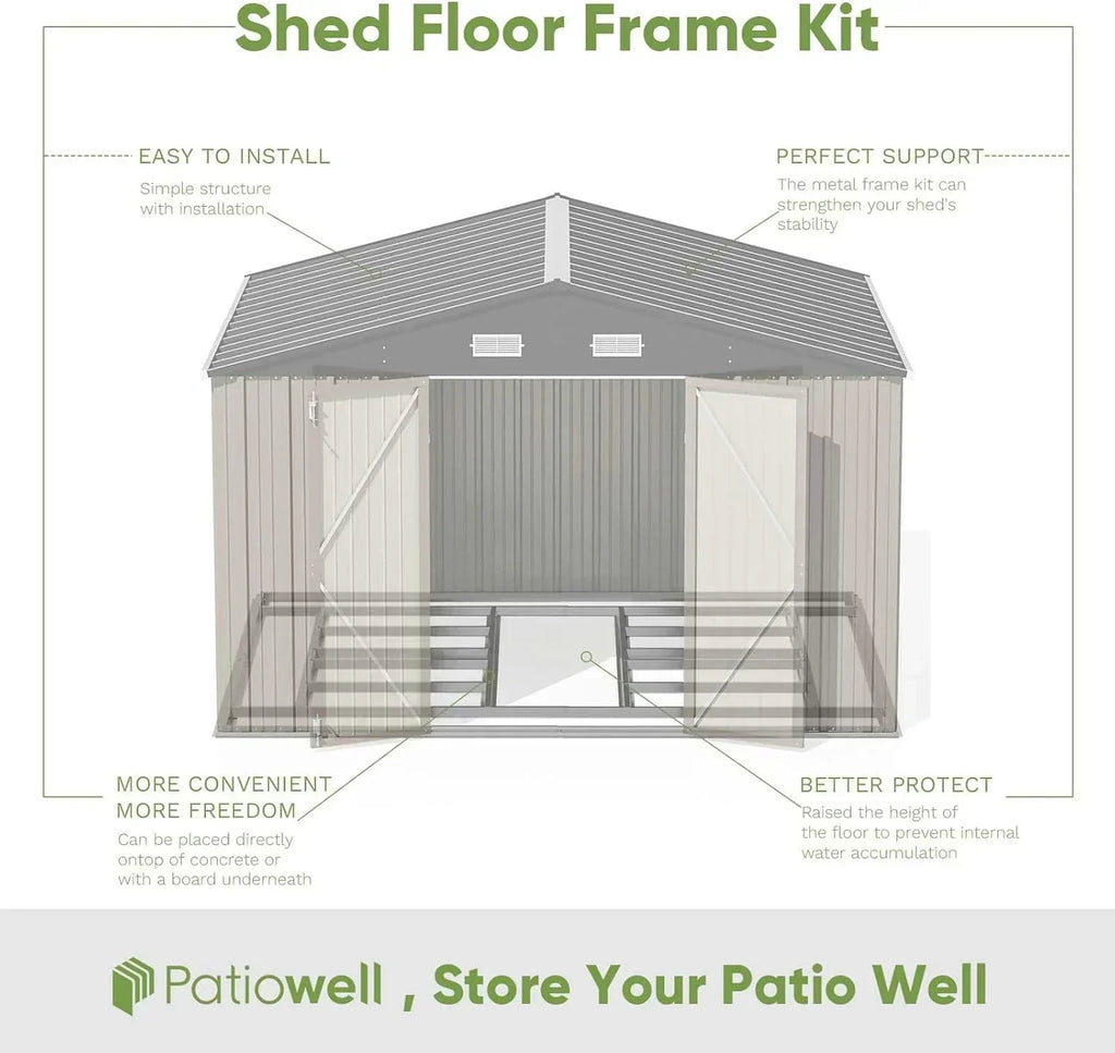Patiowell 5x3 FT Outdoor Storage Shed Tool Shed with Sloping Roof and Lockable Door Metal Shed