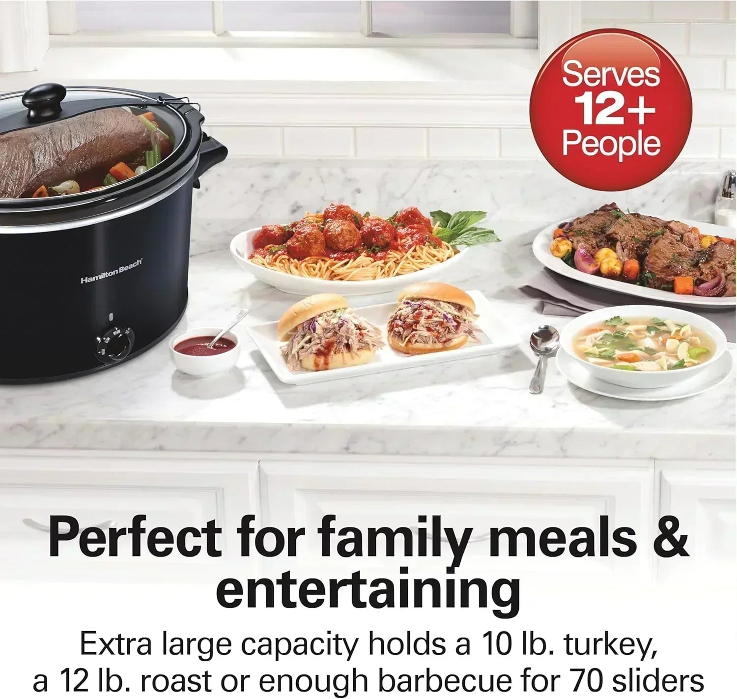 Slow Cooker Extra Large 10 Quart Stay or Go Portable With Lid Lock