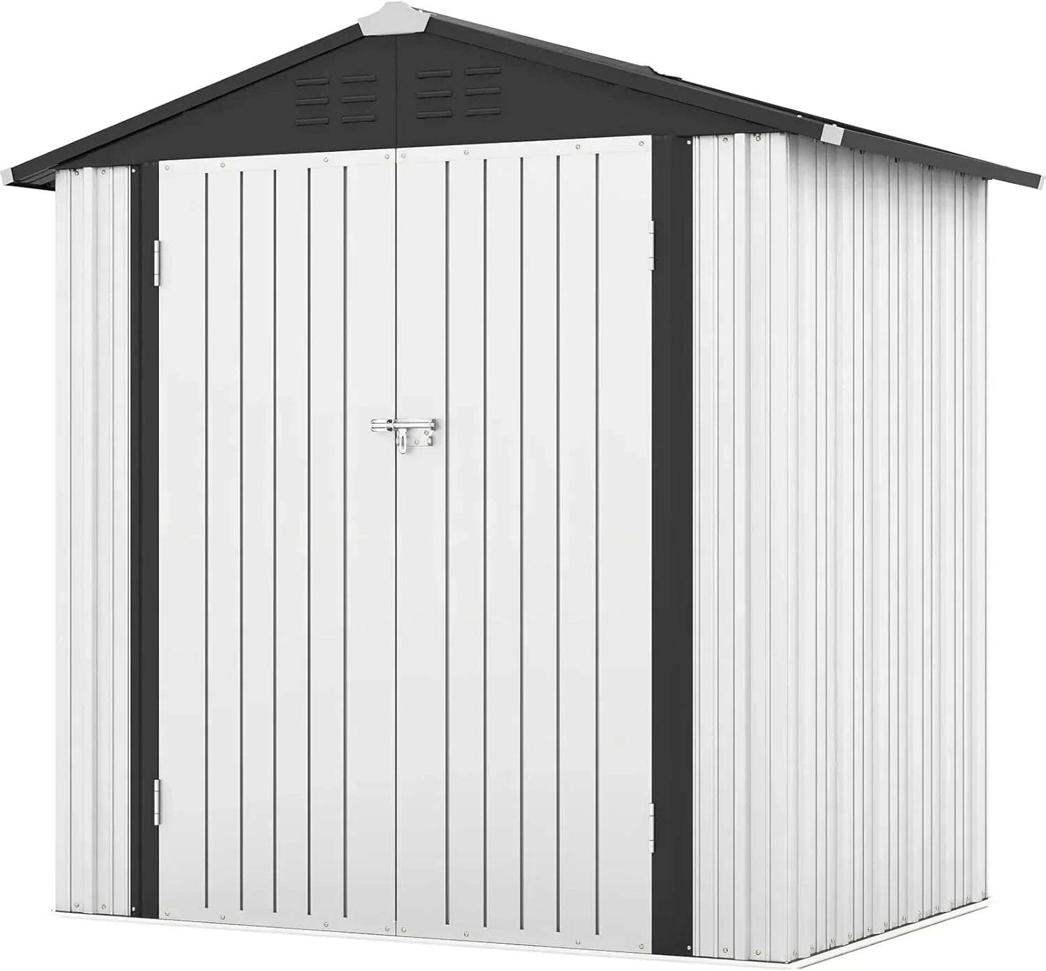 Patiowell 5x3 FT Outdoor Storage Shed Tool Shed with Sloping Roof and Lockable Door Metal Shed