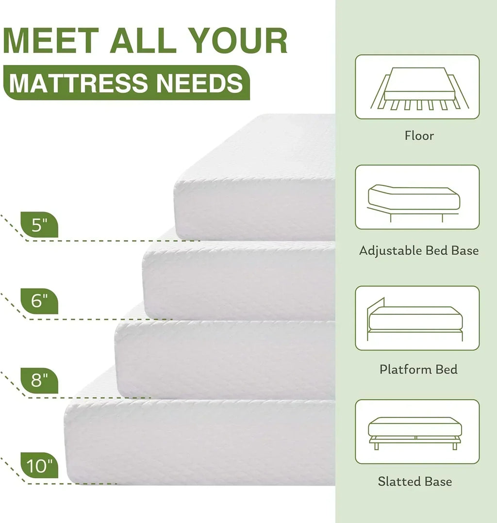 8-inch double mattress with memory foam for medium firm support