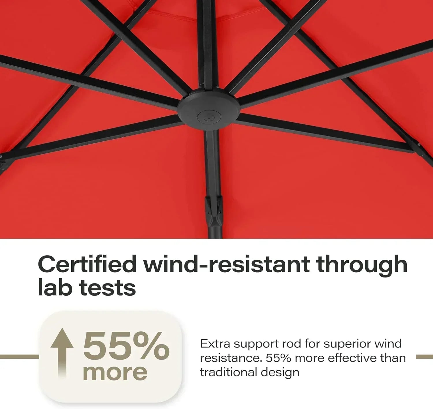 LAUSAINT HOME Outdoor Patio Umbrella with Base included 11 FT Deluxe Curvy Cantilever Umbrella