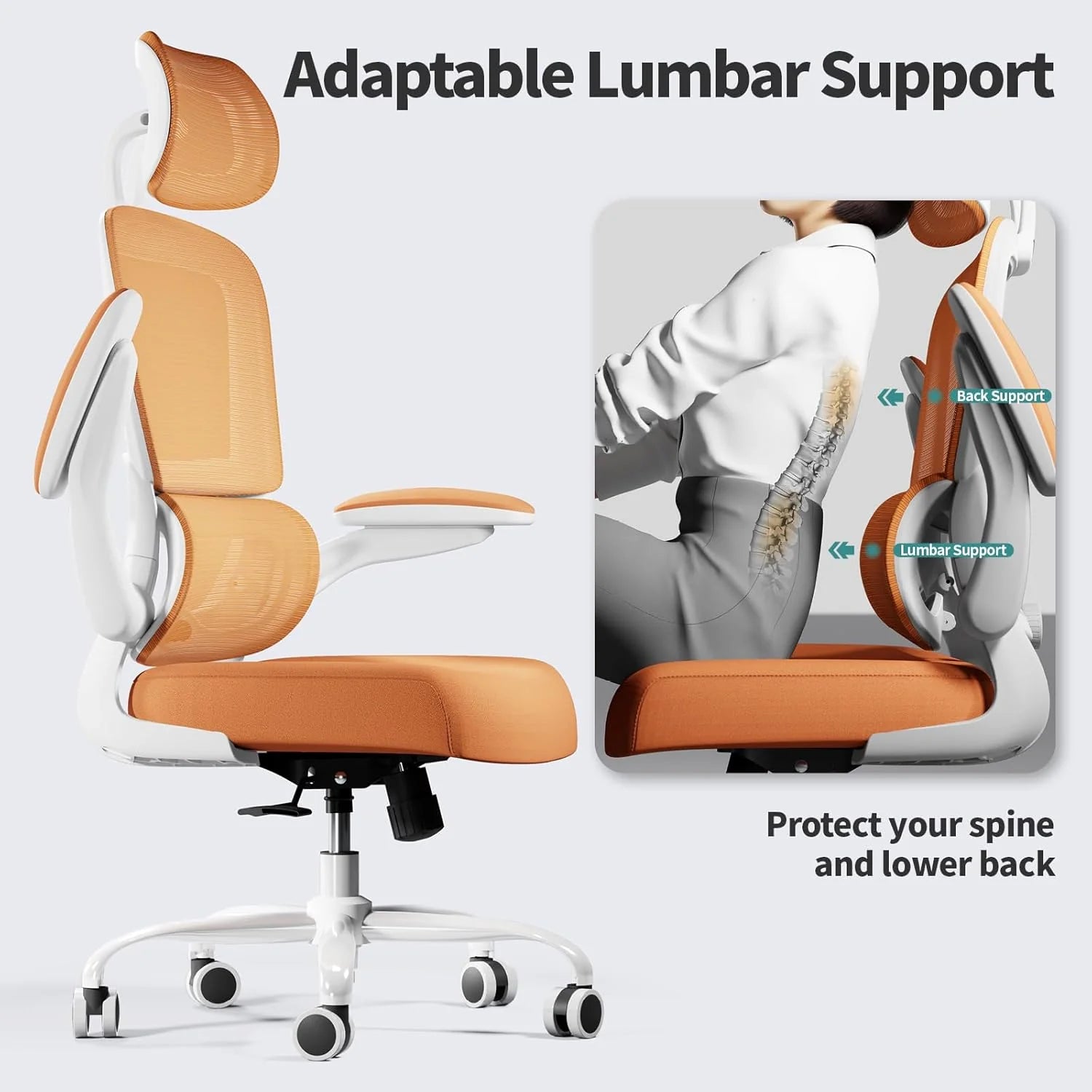Office Chair Ergonomic Desk Chair, 330 lbs Home Mesh Desk Chair with Wheels, Comfortable Gaming Chair, High Back Office Chair