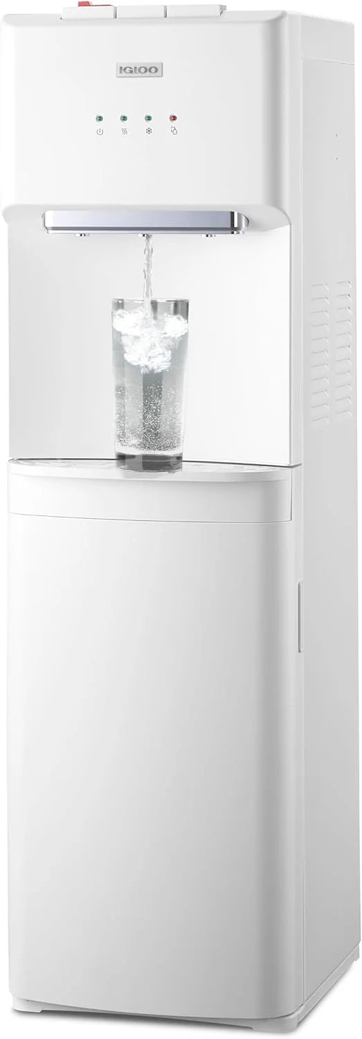 Igloo Bottom Loading Water Dispenser Stainless Steel, Holds 3 and 5 Gallon Jugs, Child Safety Lock