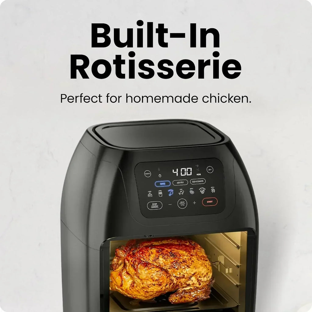 Chefman Compact 6.3-Quart Digital Air Fryer with Rotisserie Dehydrator and Convection Oven