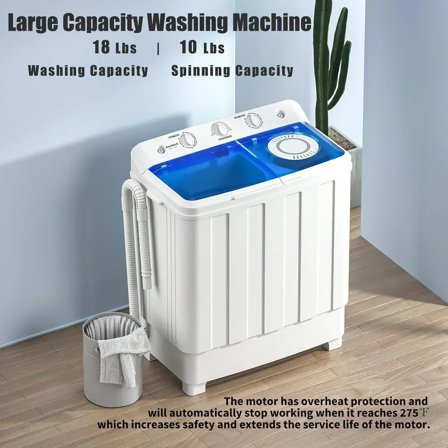 Auertech Portable Washing Machine 28lb Twin Tub Washing Machine Compact Washing Machine