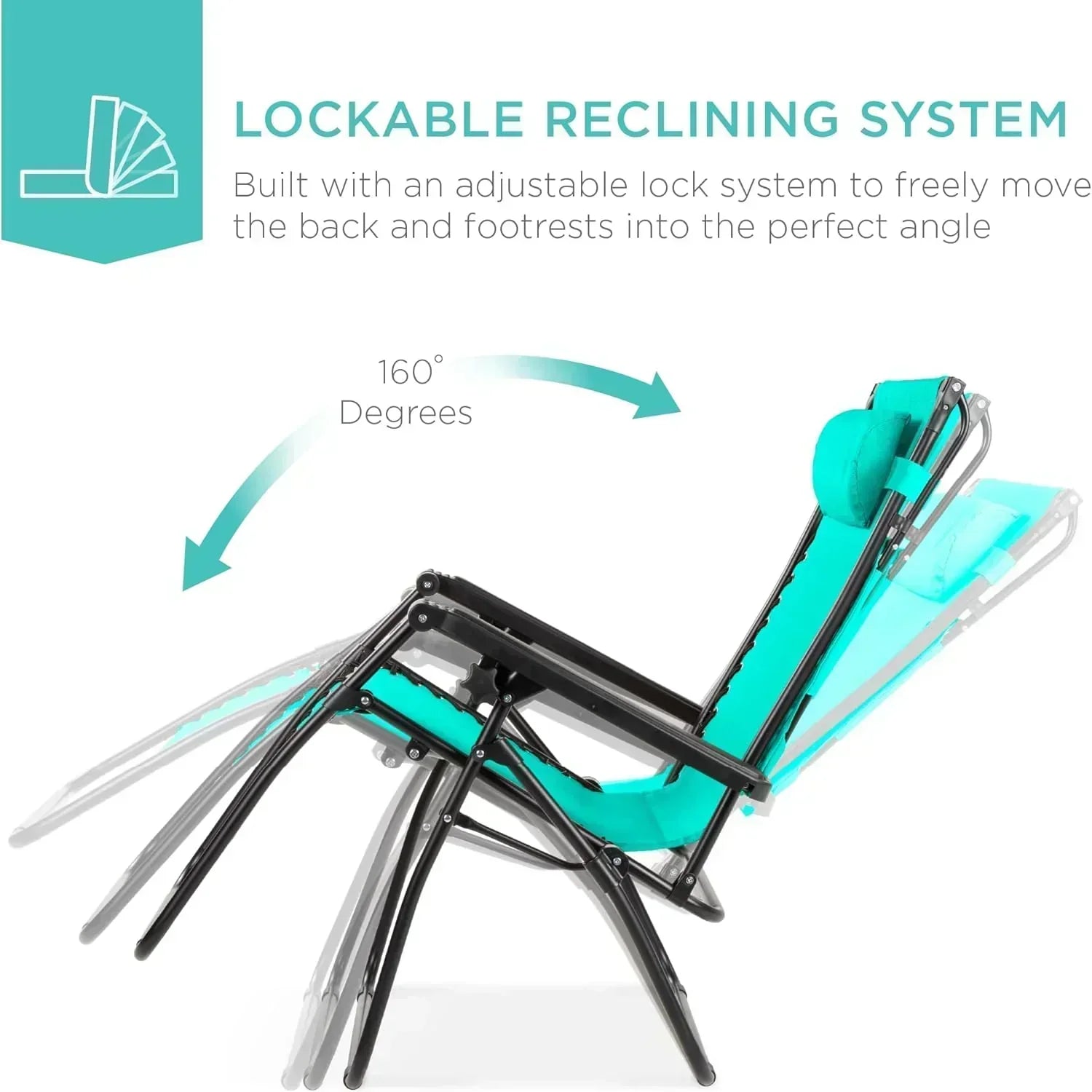 Best Choice Products Folding Zero Gravity Recliner Patio Lounge Chair Adjustable Canopy Shade