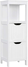 Bathroom Floor Cabinet Wooden Storage Cabinet with 2 Drawers Multifunctional Side Organizer Rack