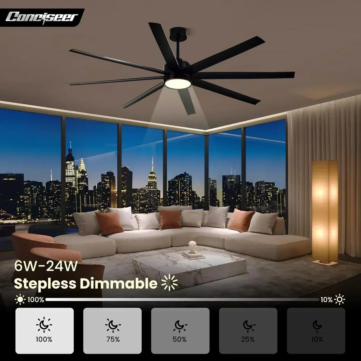Modern ceiling fan 72 inch bedroom living room library cafe outdoor/industrial