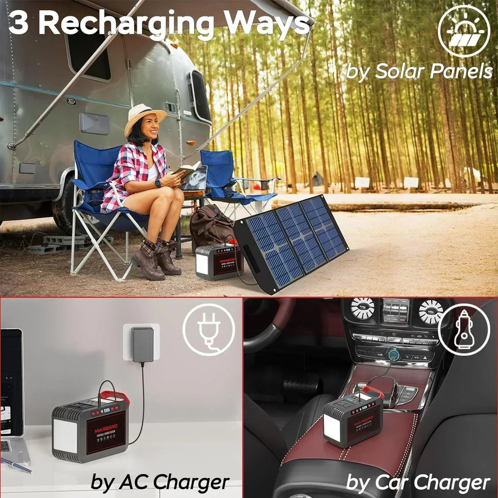 Portable Power Station 88Wh Camping Lithium Battery Solar Generator Fast Charging Power Bank