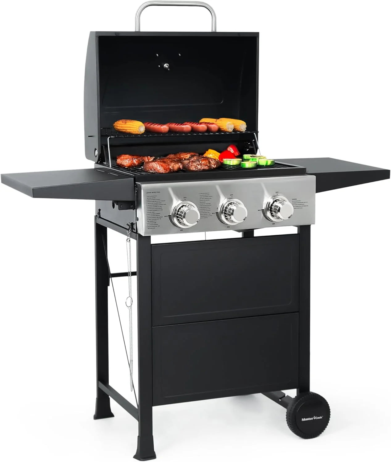MASTER COOK 3 Burners Propane Grill, 472 Sq.In Cooking Area with Warming Rack