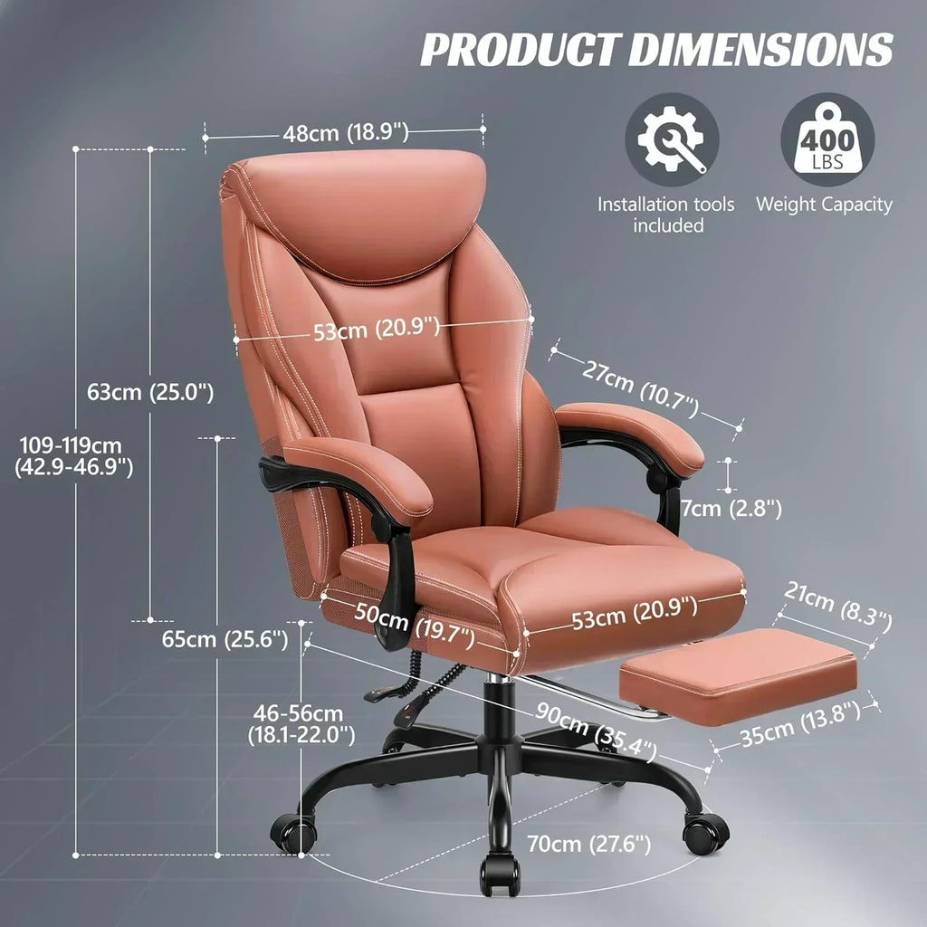 Office Chair Large High-Foot Computer Desk Chair Chair Lumbar Support Rotating Computer Chair