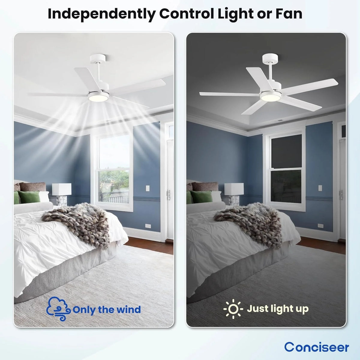 Modern Ceiling Fans with Lights, 72 Inch Ceiling Fan with Light and Remote, Bedroom Living Room Library Cafe Outdoor/Industrial,24W 3CCT Dimmable, 8 Blades 6 Speed Reversible Quiet DC Motor, Black