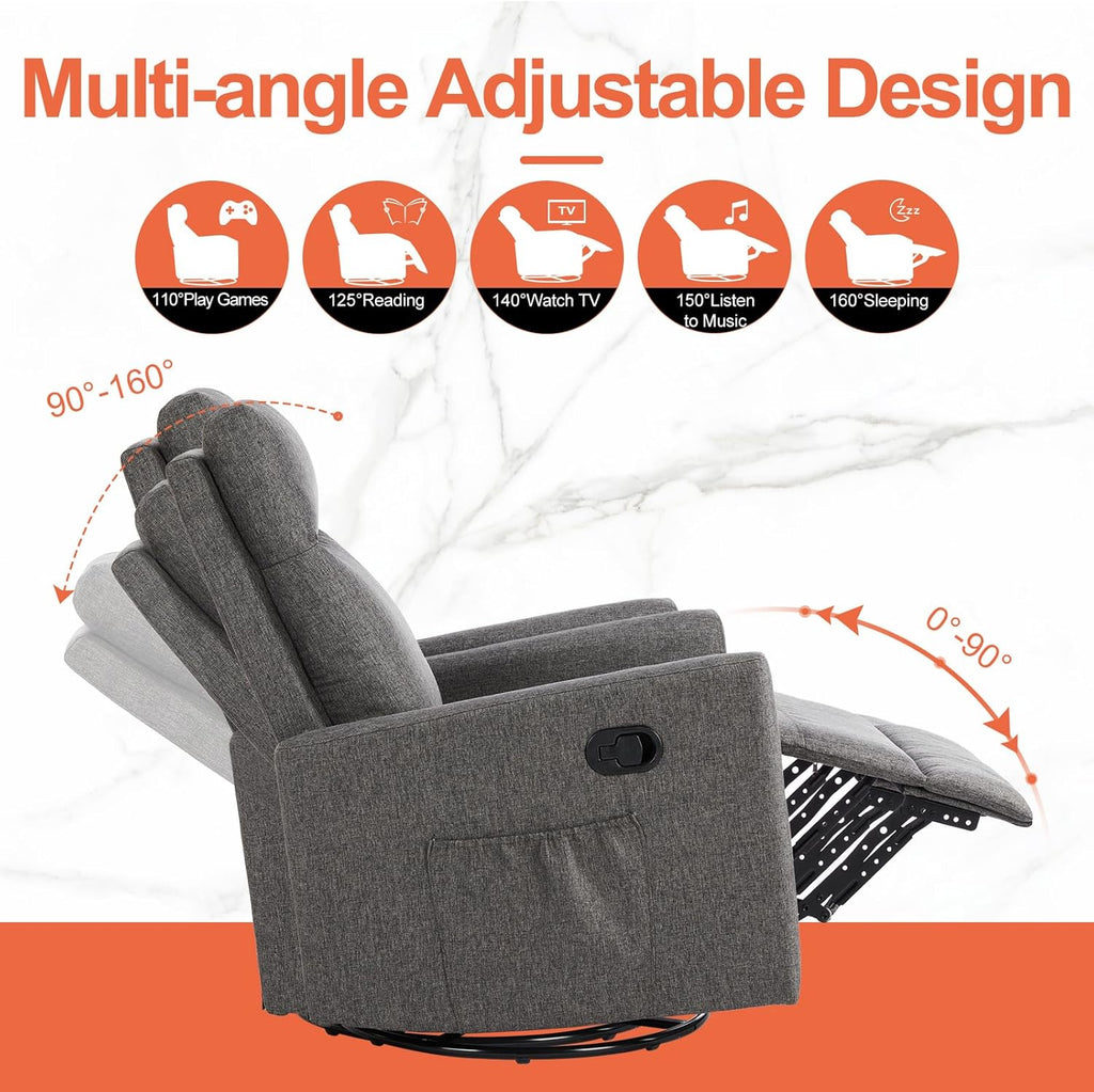 Sweetcrispy Massage Recliner Chair for Adults Adjustable Home Theater Seating