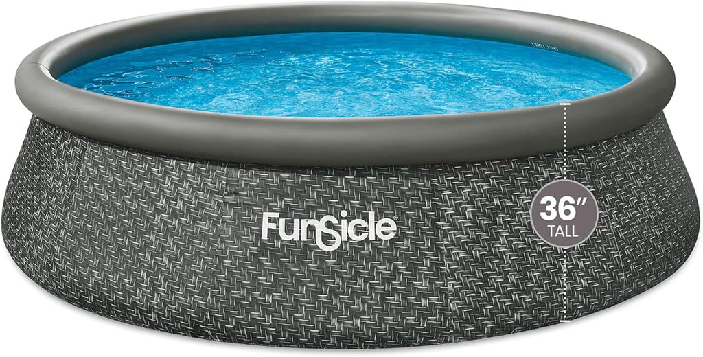 Funsicle 12 Foot by 36 Inch Quickset Round Inflatable Ring Top Outdoor Swimming Pool Set