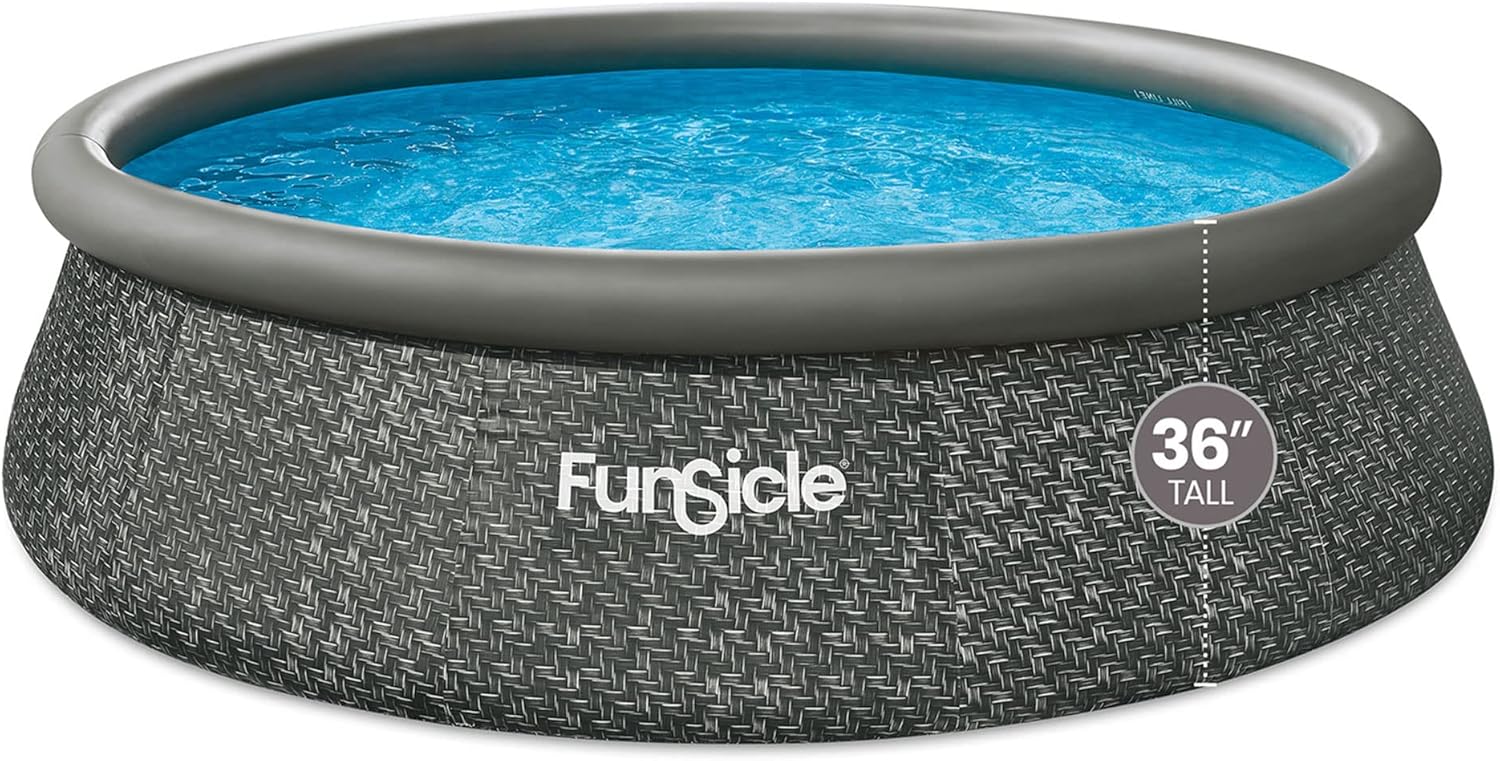 Funsicle 12 Foot by 36 Inch Quickset Round Inflatable Ring Top Outdoor Swimming Pool Set