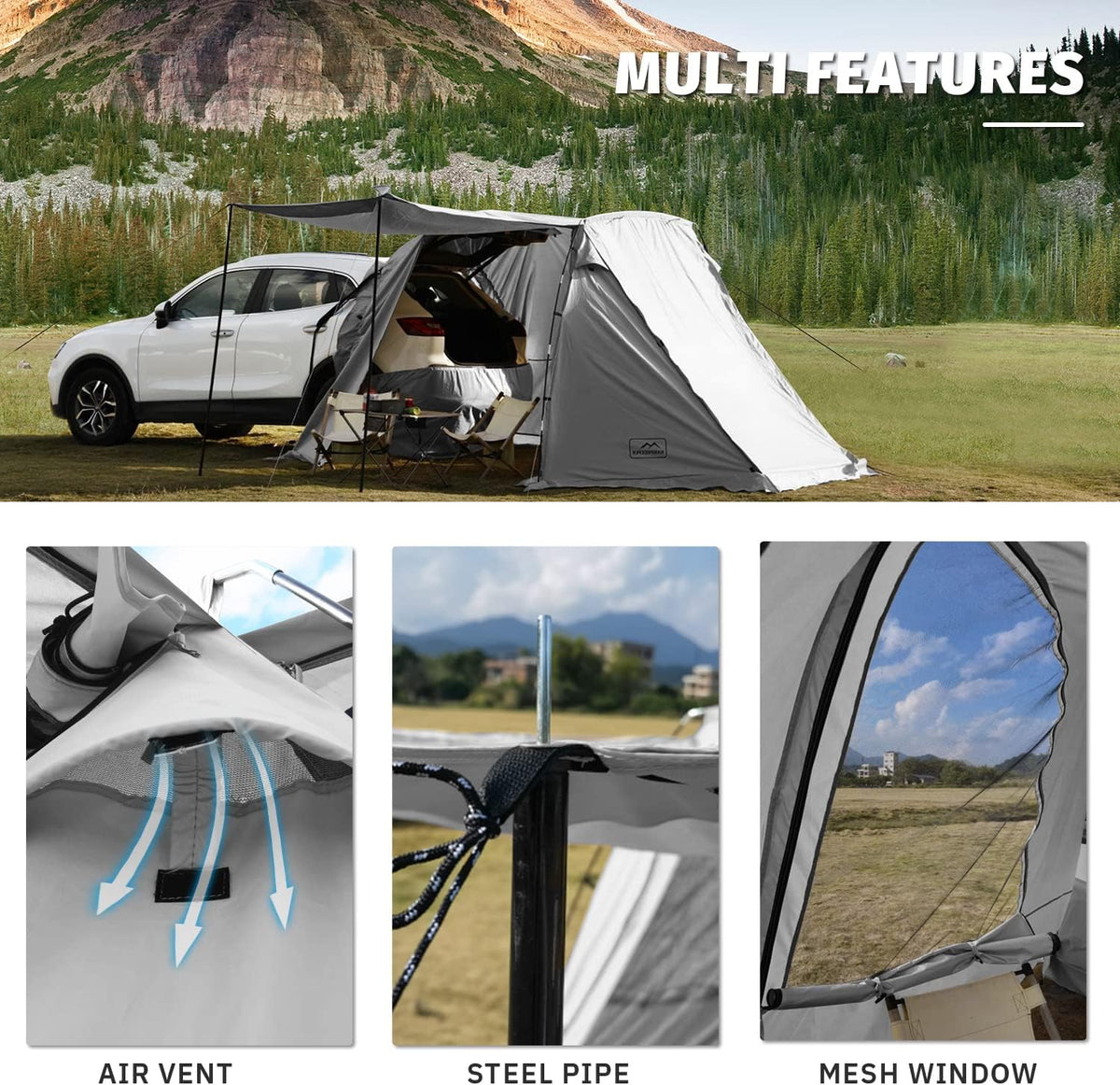 KAMPKEEPER SUV Car Tent Tailgate Shade Awning Tent for Camping Vehicle Camping Tents