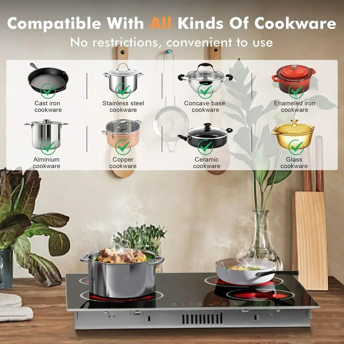 Electric Cooktop 30 Inch - 5 Burners Built-in Ceramic Cooktop 30 Electric Stove Top
