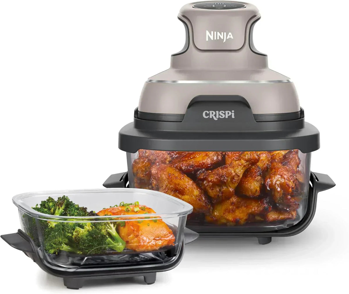 Ninja Crispi 4 in 1 Portable Glass Air Fryer Cooking System 4QT 6 Cup TempWare Glass Containers