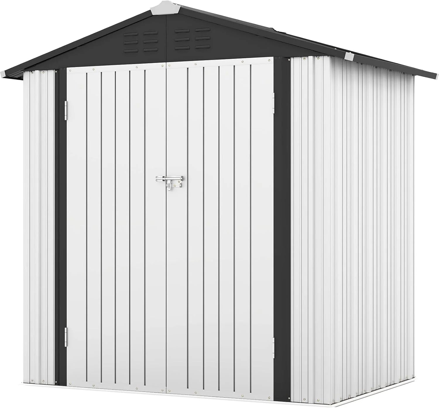 Patiowell 5x3 FT Outdoor Storage Shed Tool Shed with Sloping Roof and Lockable Door Metal Shed