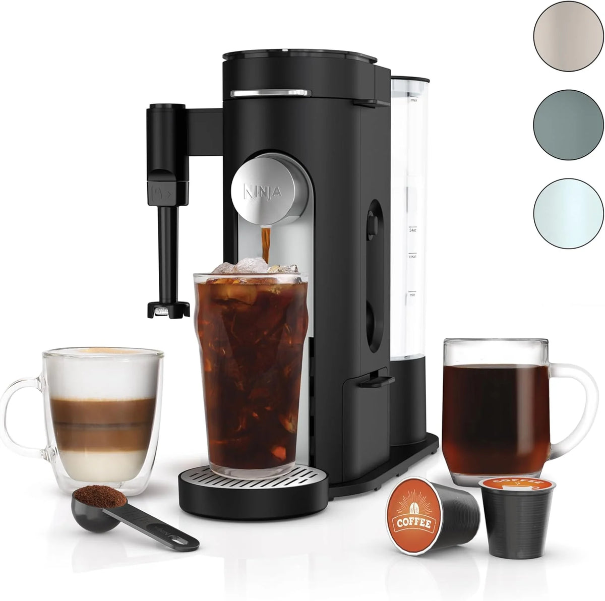 Ninja Pod & Grounds Single-Serve Coffee Maker 56-oz. Reservoir Stone PB051ST