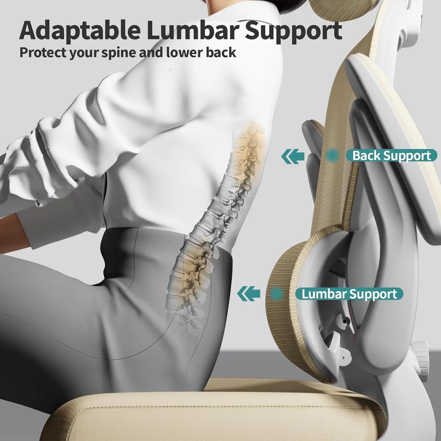 Office Chair Ergonomic Desk Chair, 330 lbs Home Mesh Desk Chair with Wheels, Comfortable Gaming Chair, High Back Office Chair
