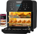 Nuwave Brio 15.5Qt Air Fryer & Broiler with 50°-425°F Temperature Control, 100 Presets and 50 Memory, Integrated Smart Thermometer, and Linear T Technology